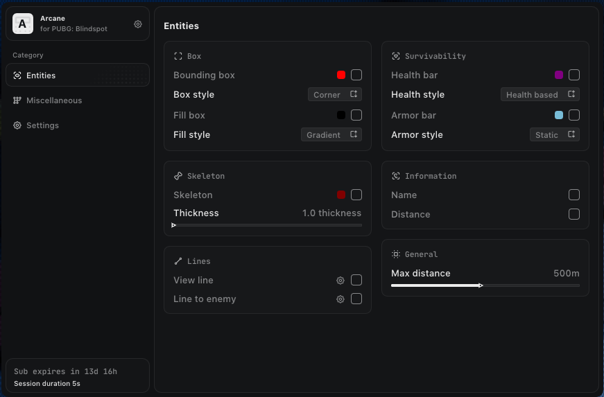 Arcane cheat for PUBG: BLINDSPOT - screenshot 1